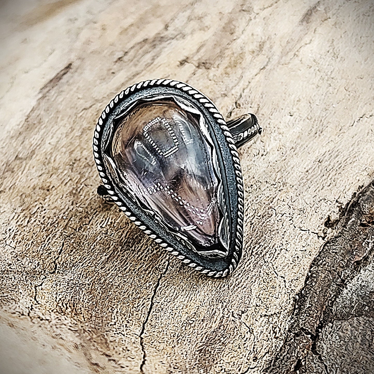 Teardrop Lavender Ametrine Ring