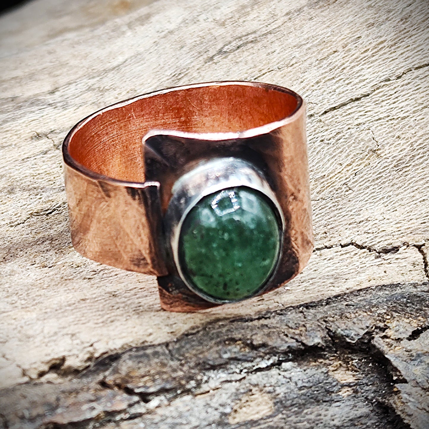 Boho Copper and Aventurine, One of a kind ring,  amazing gift for her