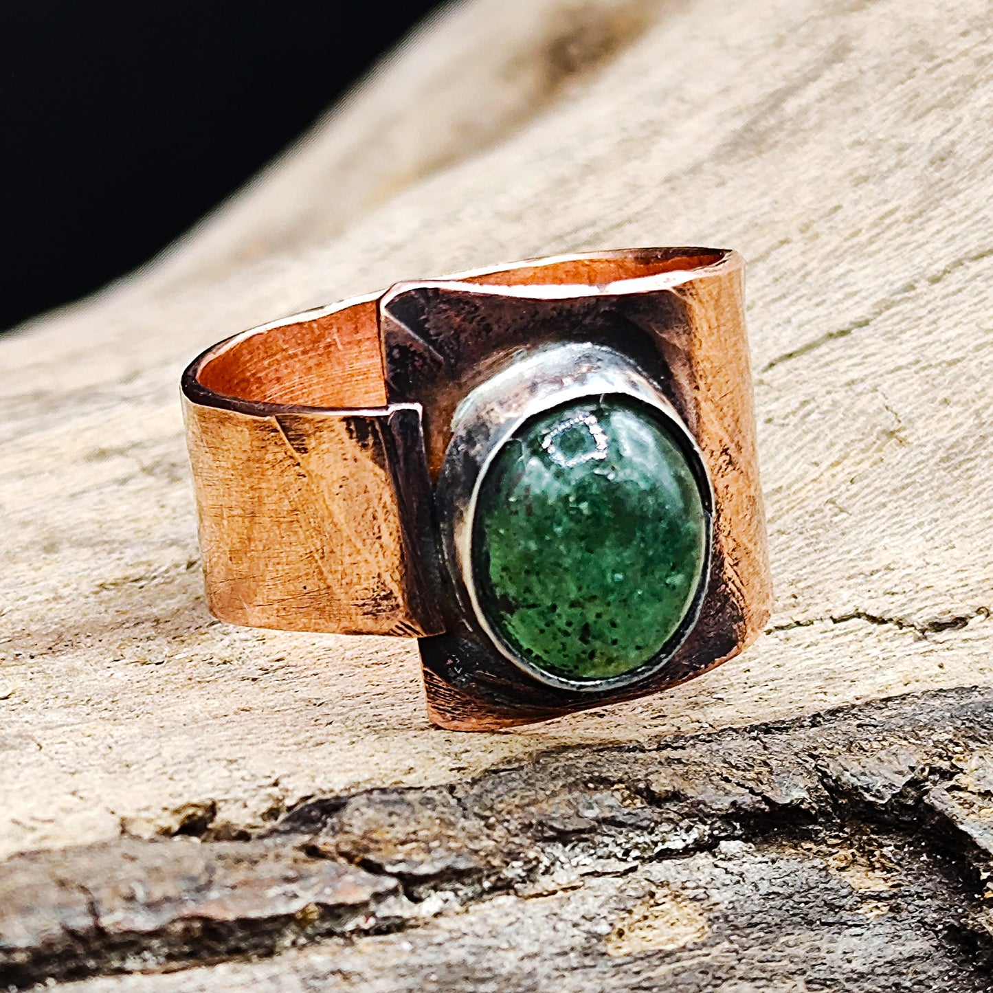 Boho Copper and Aventurine, One of a kind ring,  amazing gift for her