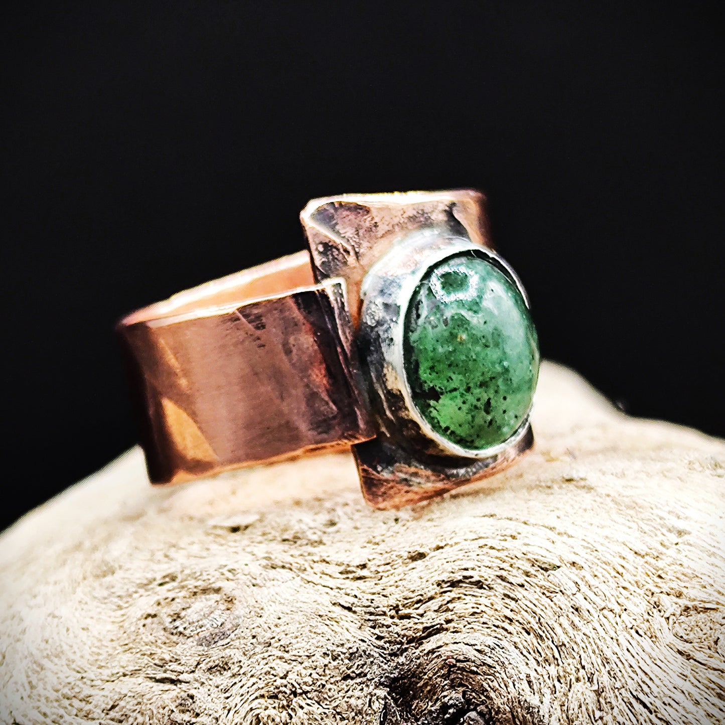 Boho Copper and Aventurine, One of a kind ring,  amazing gift for her