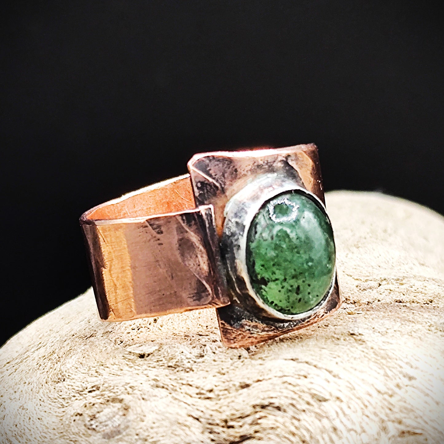 Boho Copper and Aventurine, One of a kind ring,  amazing gift for her