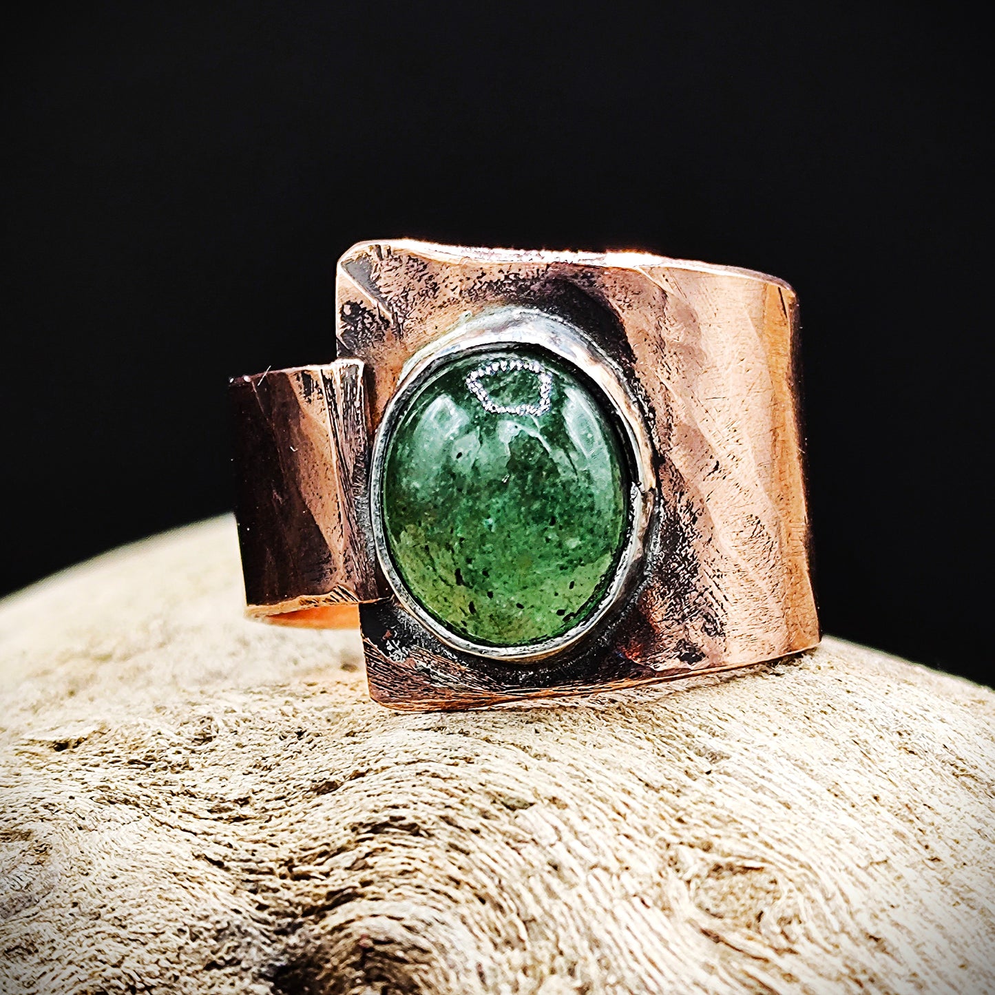 Boho Copper and Aventurine, One of a kind ring,  amazing gift for her