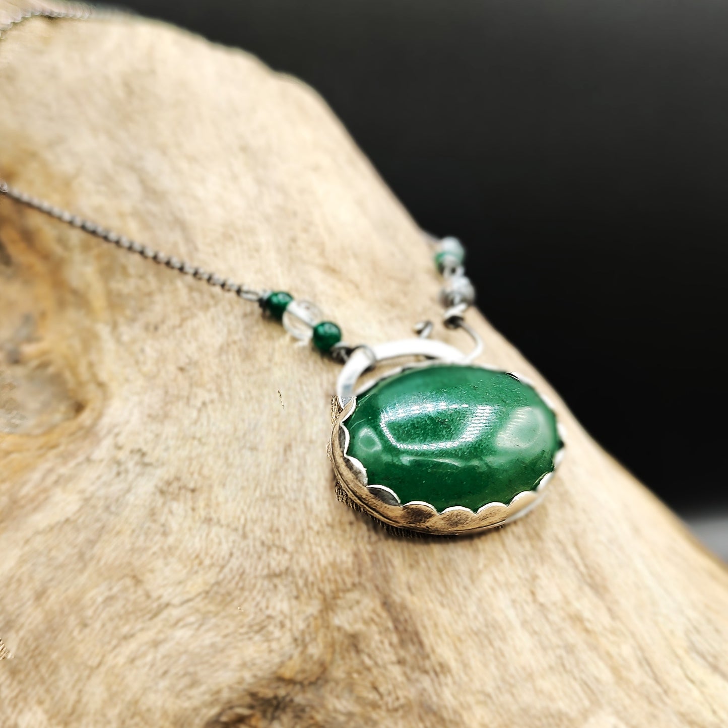 Life Journey  necklace gift for her, sterling and aventurine necklace