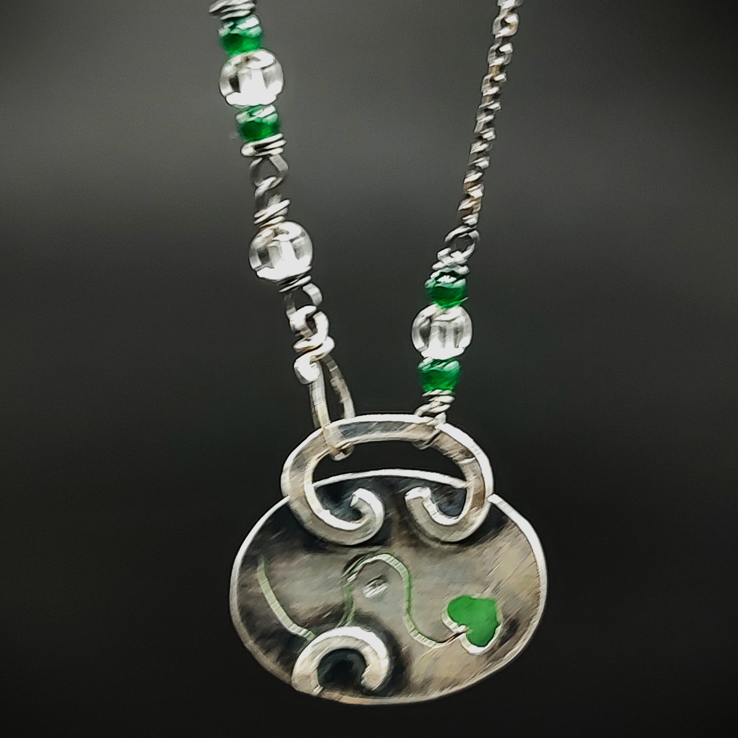 Life Journey  necklace gift for her, sterling and aventurine necklace