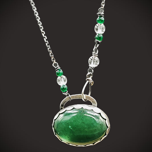 Life Journey  necklace gift for her, sterling and aventurine necklace