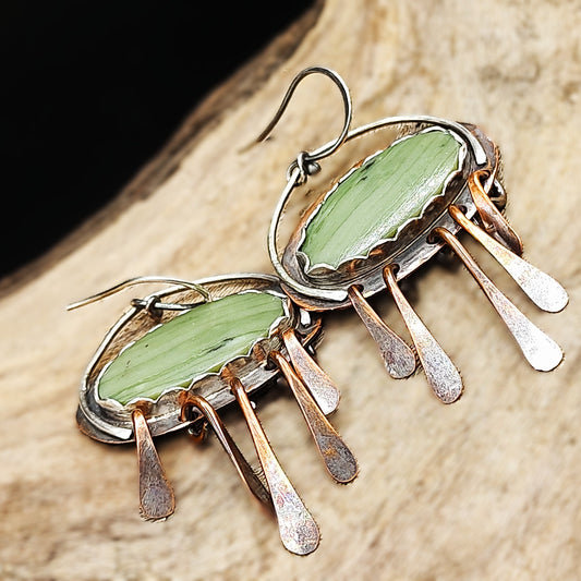 Rainfall Serpterine nature inspired Unique, Handcrafted Treasures,  one of a kind earrings , gift for her