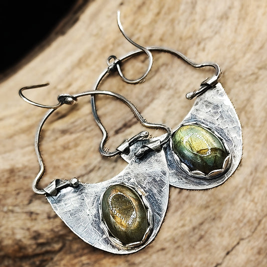 Bold Eye- Labradorite/ Sterling Silver Earrings