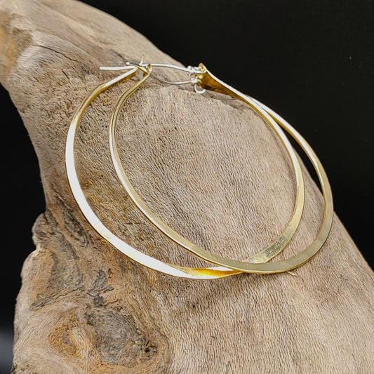 Infinity - Hoop Unity earrings / Hammered brass hoops