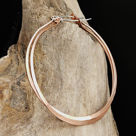 Infinity - Hoop Unity earrings / Hammered Copper hoops